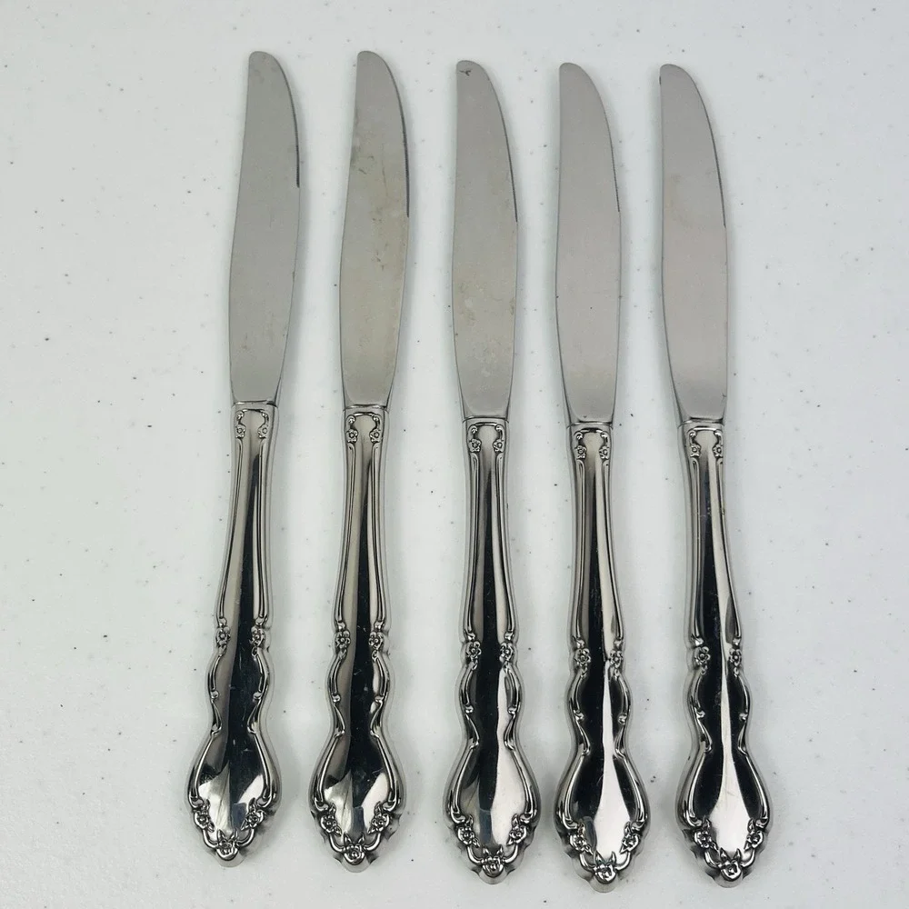 Oneida Dover Dinner Knives Hollow Set‎ of 5 Stainless 9